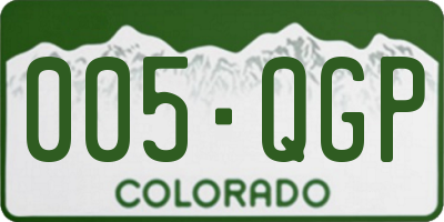 CO license plate 005QGP
