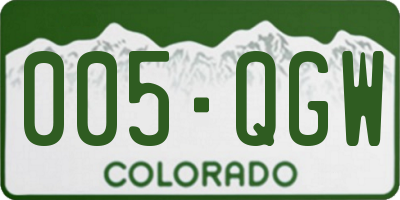 CO license plate 005QGW