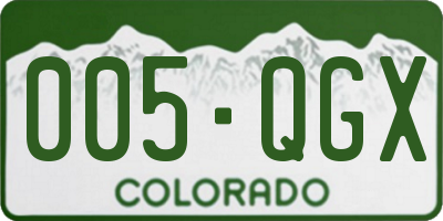 CO license plate 005QGX