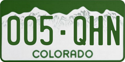 CO license plate 005QHN