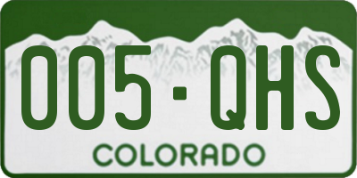 CO license plate 005QHS