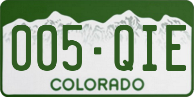 CO license plate 005QIE