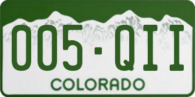 CO license plate 005QII
