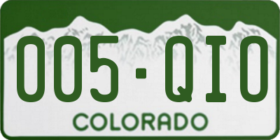 CO license plate 005QIO