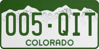 CO license plate 005QIT