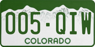CO license plate 005QIW