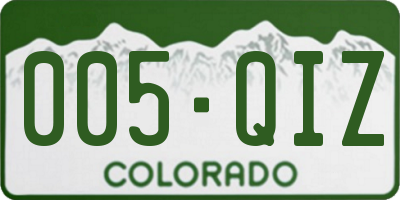CO license plate 005QIZ