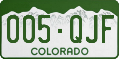 CO license plate 005QJF