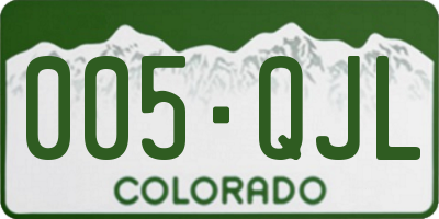 CO license plate 005QJL