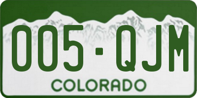 CO license plate 005QJM