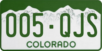 CO license plate 005QJS