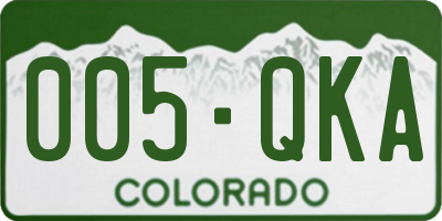 CO license plate 005QKA