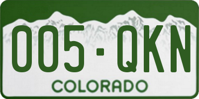 CO license plate 005QKN