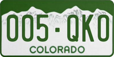 CO license plate 005QKO