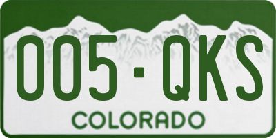 CO license plate 005QKS