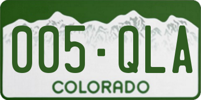 CO license plate 005QLA
