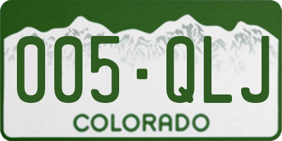 CO license plate 005QLJ