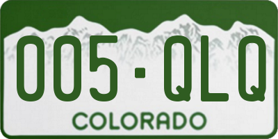CO license plate 005QLQ
