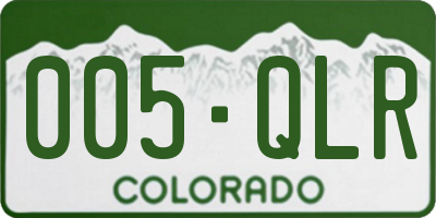 CO license plate 005QLR