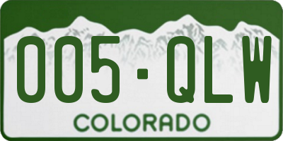 CO license plate 005QLW