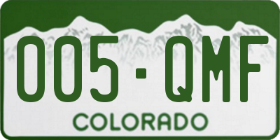 CO license plate 005QMF