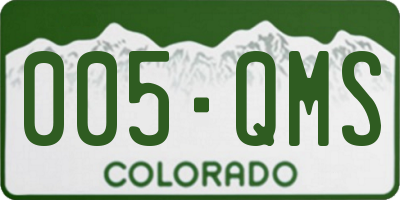 CO license plate 005QMS