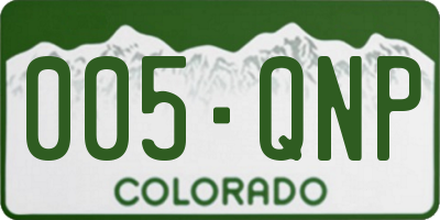 CO license plate 005QNP