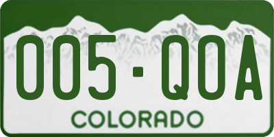 CO license plate 005QOA
