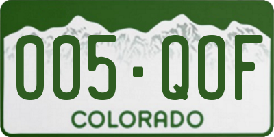 CO license plate 005QOF