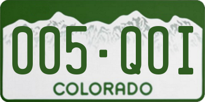 CO license plate 005QOI