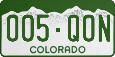 CO license plate 005QON