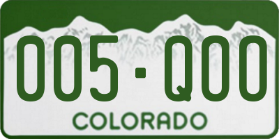 CO license plate 005QOO