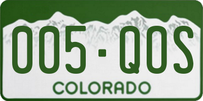 CO license plate 005QOS
