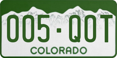 CO license plate 005QOT