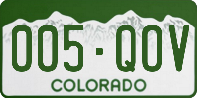 CO license plate 005QOV