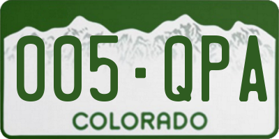CO license plate 005QPA