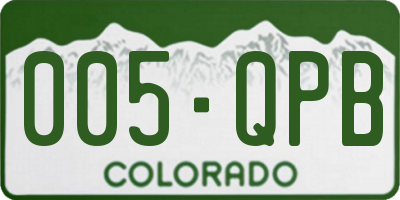 CO license plate 005QPB