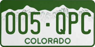 CO license plate 005QPC