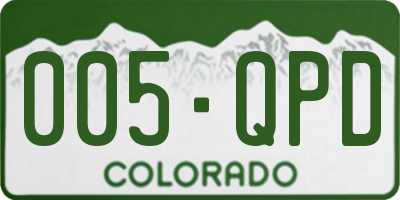 CO license plate 005QPD