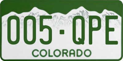CO license plate 005QPE