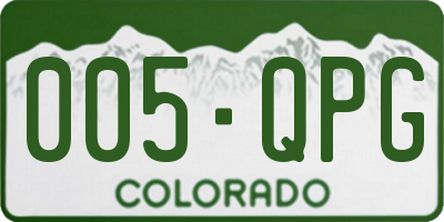 CO license plate 005QPG