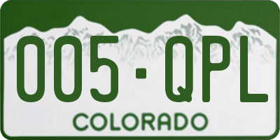 CO license plate 005QPL