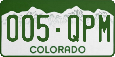 CO license plate 005QPM