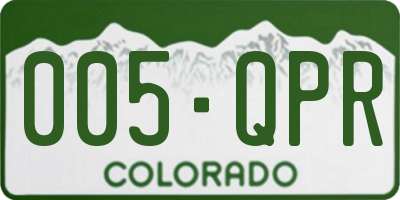 CO license plate 005QPR