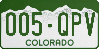 CO license plate 005QPV