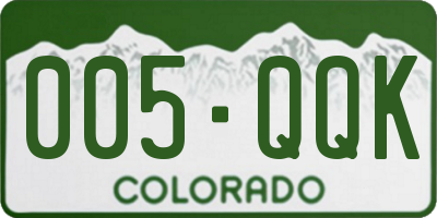 CO license plate 005QQK