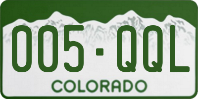 CO license plate 005QQL
