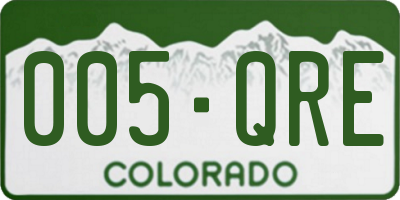 CO license plate 005QRE