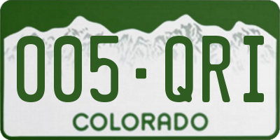 CO license plate 005QRI