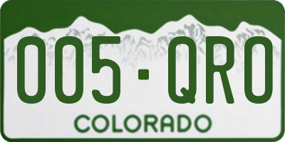 CO license plate 005QRO